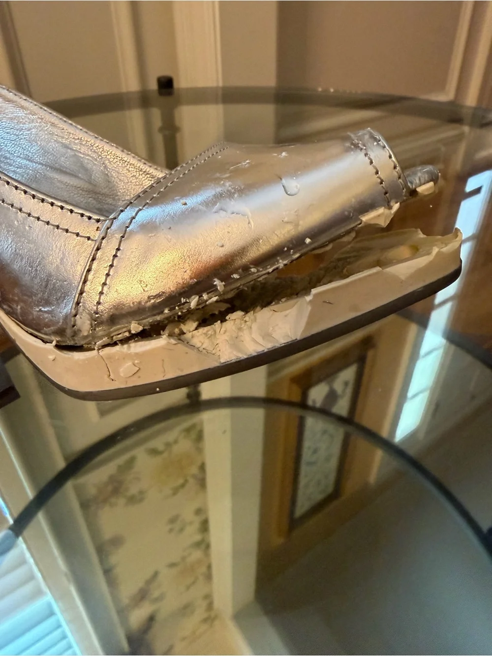 Prada Metallic Silver Slingback Platform High Heels RESTORATION PROJECT